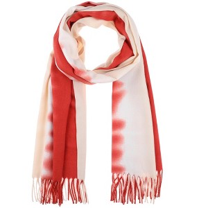INSPIRE CHIC Women's Contrast Color Imitation Cashmere Ombre Fringe Soft Winter Warm Scarves 1Pc - 1 of 4