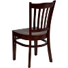 Emma and Oliver 2 Pack Vertical Slat Back Wooden Restaurant Chair - 3 of 4