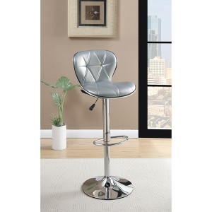 PAGED Adjustable Counter and Bar Stools,Swivel Counter Stools with Footrest,PVC Upholstery Barstools with Chrome Base,Set of 2 - 1 of 4