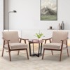 FONTOI Accent Chair with Wood Frame, Accent Chair with Extra-Thick Backrest, Wingback Chair for Bedroom Living Room, Beige, 31.1"*32.3"*26" - 4 of 4