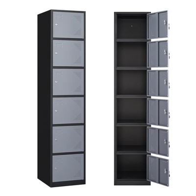 Mlezan 71" Metal Locker: Steel Storage for Bedroom, Gym, School, Office, or Garage.Ideal for Employee or Personal Use.