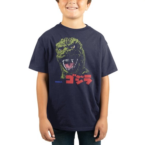 Youth Boys Godzilla Monster Movie Navy Graphic Tee-Small