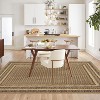 Washable Rugs for Living Room,Geometric Bordered Non Slip Dining Room Carpet, Low Pile Ultra Thin Floor Cover, Modern Non Shedding - 2 of 4