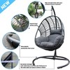 YOOCOZZ Outdoor & Indoor PE Wicker Egg-Shaped Hanging Chair & Swing Chair with Puffy Cushion - 3 of 4
