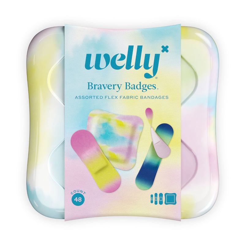 Welly Kid&#39;s Flex Fabric Bandages - Colorwash Tie Dye - 48ct, 1 of 11
