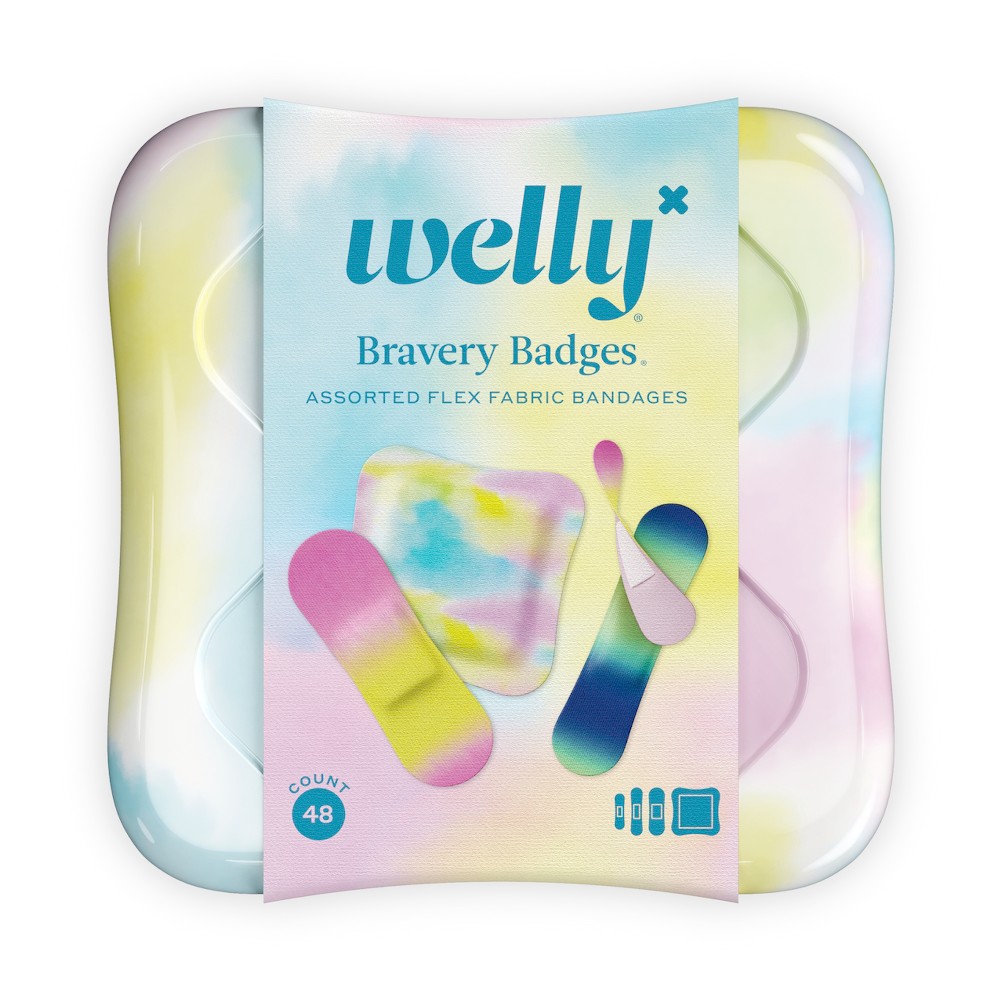 Welly Kid's Flex Fabric Bandages - Colorwash Tie Dye - 48ct