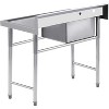 Freestanding Stainless Steel Utility Sink 29"x25"x37" Single Bowl with Basket Strainer, Commercial Grade for Kitchen Laundry Garage Workshop Garden - 4 of 4
