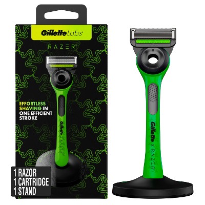 RAZER + Gillette Labs Exfoliating Bar Razor + 1 Razor Blade Refill & Premium Magnetic Stand