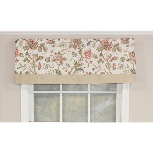 RLF Home Gianna Banded 3" Rod Pocket Contrast Bottom Banding Valance, 50" x 16" - image 1 of 4