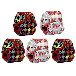 Kanga Care Rumparooz Reusable Cloth Diaper Covers One Size for Fitted Diapers and Prefolds with Leg Double Gusset (5pk) - 1 of 4