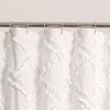 Ruffle Diamond Shower Curtain 72L White - Vintage Farmhouse Bathroom Curtain - 3 of 4