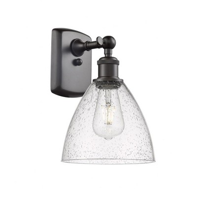 Bristol Glass - 1 Light Wall Sconce In Industrial Style-11.25 Inches Tall and 8 Inches Wide
