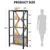 3/4/5 Tier Industrial Bookshelf with Lights&Open Book Shelf, Metal Display Book Case, Heavy Duty Tall Storage Bookcase for Bedroom Office Living Room - 4 of 4