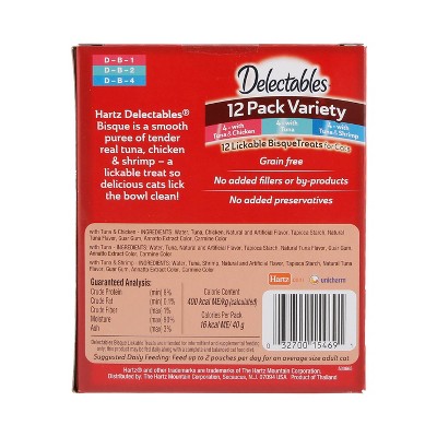 Hartz Delectables Bisque Tuna, Shrimp &#38; Chicken Cat Treats Variety Pack - 16.8oz/12ct_2