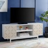 Faye 2 Shelf Pattern Media Stand - White Washed - Safavieh - 2 of 4
