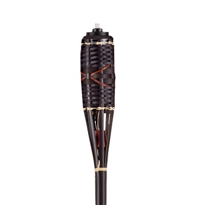 TIKI 60.75&#34; Batiki Bamboo Outdoor Torch Brown_2