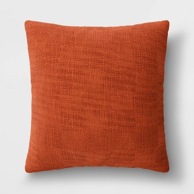 Oversized Woven Textured Check Square Throw Pillow - Threshold™