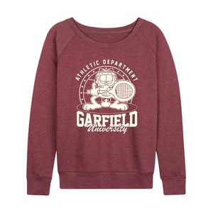 Women's - Garfield - Tennis Lightweight French Terry Wide Neck Long Sleeve Shirt - 1 of 4