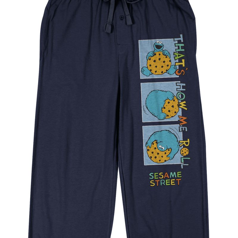 Sesame Street That's How Me Roll Men's Navy Sleep Pajama Pants, 2 of 4
