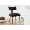 Mshliw Set of 2 Linen Upholstered Armless Dining Chairs with Curved Wing Back, Foam Cushion Seat and Solid Rubberwood Legs for Living Room - 2 of 4