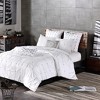 Gracie Mills Darrel Tufted Grey Embroidered Euro Sham - One Size - White - 2 of 3