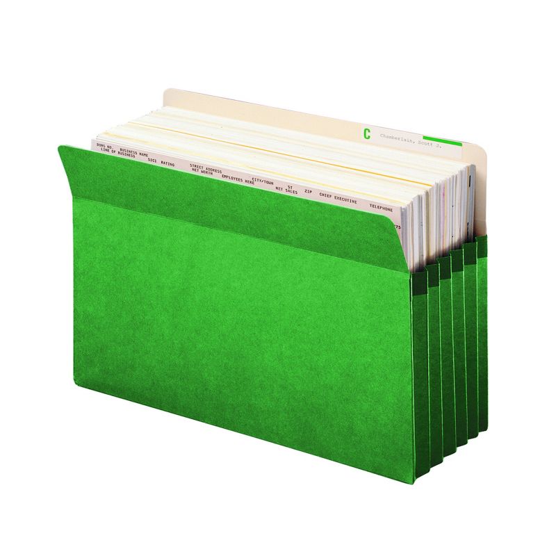 Smead File Pocket 74236, Straight-Cut Tab, 5-1/4" Expansion, Legal Size, Green, 10 per Box (74236), 4 of 11