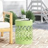 CAVINAS Lace Hollow Round Iron Outdoor Patio End Table,Waterproof Weather Resistant Side Table for Patio,Garden,Balcony - 3 of 4