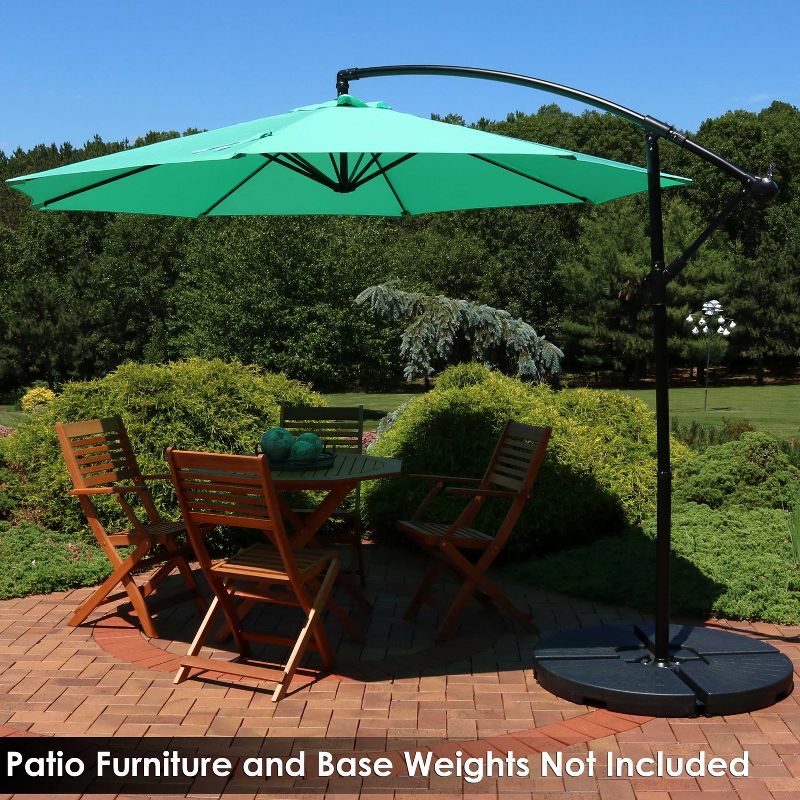 Sunnydaze Outdoor Steel Cantilever Offset Patio Umbrella with Air Vent, Crank, and Base - 9.25', 3 of 23