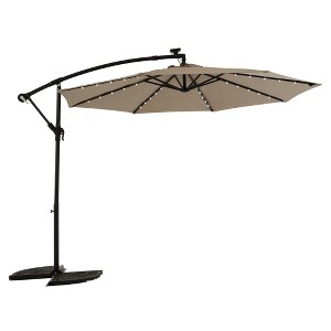 Sapphtopaz 10Ft Outdoor Umbrella Waterproof Sun Shades Cantilever Umbrellas with Crank and Cross Base for Garden, Pool, Backyard, Patio - 1 of 4