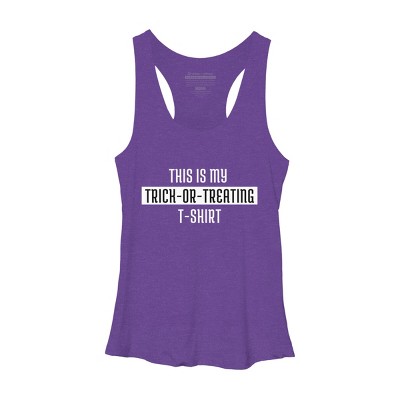 Women's Design By Humans Trick Or Treating By beeyou Racerback Tank Top