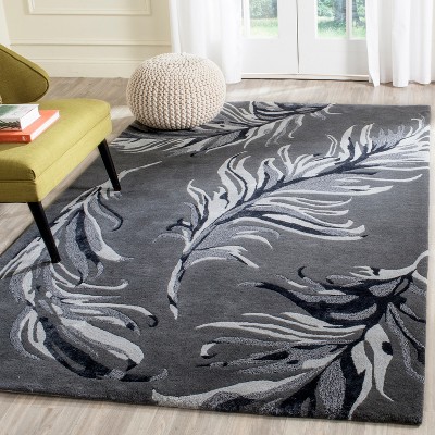 Handmade Allure Gray Wool 59'' Tufted Rectangular Rug