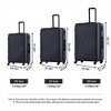 BEAFUP Set of 3  Luggage Sets ABS Lightweight Suitcase with Two Hooks, Spinner Wheels, TSA Lock, (20/24/28) - 3 of 4
