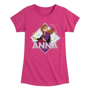 Girls' - Frozen 2 - Anna Fitted Short Sleeve Graphic T-Shirt - 1 of 4