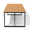Crestlive Products Outdoor Dining Table 82.7 inch Patio Dining Table with Wooden-Like Top and Aluminum Frame, Rectangular Table with Umbrella Hole - 3 of 4