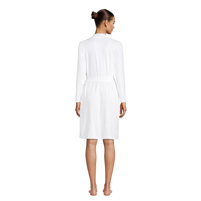 Lands' End Women's Cotton Blend Above the Knee Length Robe, 2 of 5