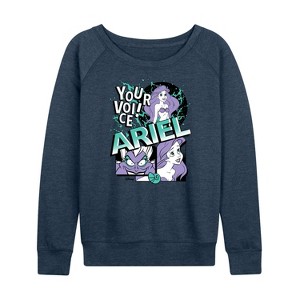 Women's - Disney Princess - Ariel Pop Lightweight French Terry Wide Neck Long Sleeve Shirt - 1 of 4