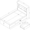 HomeStock Mates Bed With Bookcase Headboard Set Pure White Vito - 4 of 4