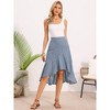 INSPIRE CHIC Women's Casual Stripe Summer High Low Hem Ruffles A-Line Midi Skirts - 4 of 4