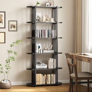6 Tier Wooden Bookshelf, 71 Inches Industrial Tall Book Shelf, Freestanding Wooden Bookshelf Storage Rack for Living Room, Home Office - 1 of 4