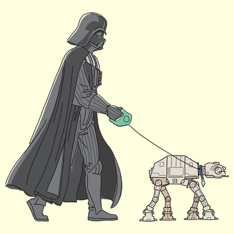 Men's Star Wars Darth Vader AT-AT Walking the Dog T-Shirt, 2 of 5