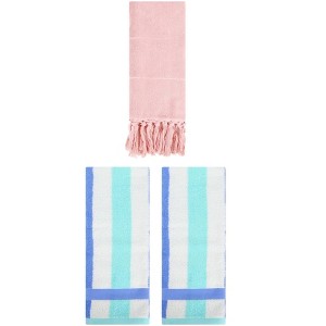 REGALWOVEN 3 Packs Cotton Absorbent Soft Decorative Bathroom Hand Towel for Kitchen - 1 of 4