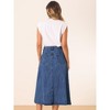 Allegra K Women's Casual High Waist A Line Jean Skirt - 3 of 4