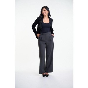 Lafidi Women’s High-Rise Wide Leg Dress Pants – Double Pleat Office Slacks with Slash & Welt Pockets - 1 of 4