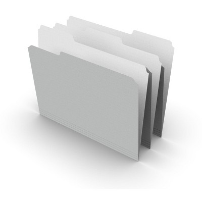 MyOfficeInnovations Colored Top-Tab File Folders 3 Tab Gray Letter Size 100/Pack 433664