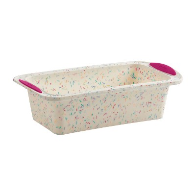 Trudeau Confetti Fuchsia BPA-Free Silicone Easter Loaf Pan