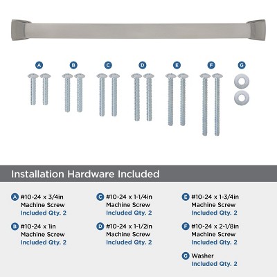 Satin Nickel 12" Traditional Appliance Pull with Mounting Hardware