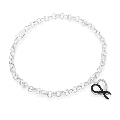 Haus of Brilliance Sterling Silver 1/6ct TDW Diamond Heart Charm Bracelet
