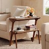 Lantine 2-Tier Solid Wood End Table, Side Table with Storage Shelf, Slim Bedside Table for Sofa, Living Room, Bedroom, Easy Assembly - 2 of 4