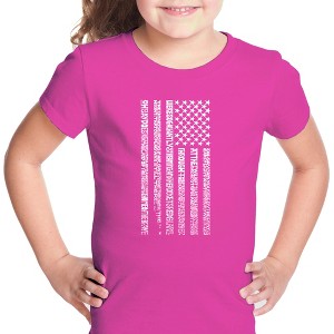 LA Pop Art Girl's Word Art T-shirt - National Anthem Flag - 1 of 4