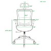 Ergonomic Mesh Office Chair-Adjustable Headrest with Flip-Up Arms, Tilt and lock Function, Lumbar Support and Blade Wheels, Metal legs-The Pop Home - 2 of 4